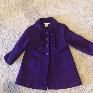 Jamie and jack purple ruffle wool dress coat